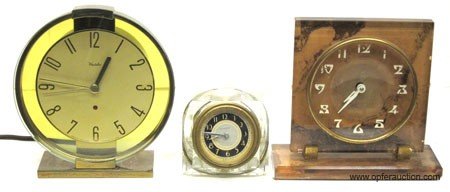 (3) GLASS DESK CLOCKS