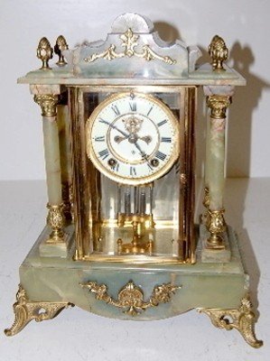 Ansonia “Archduke” Onyx Crystal Regulator Clock