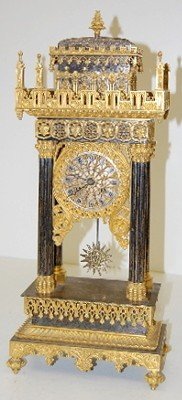 Antique French Empire Bronze & Metal Clock