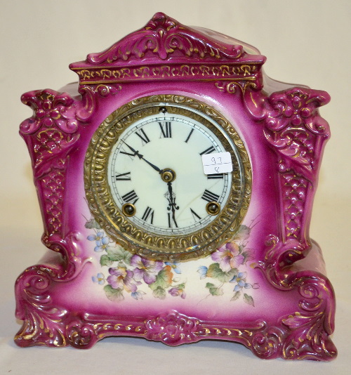 Antique Ansonia Porcelain Shelf Clock “Whig’