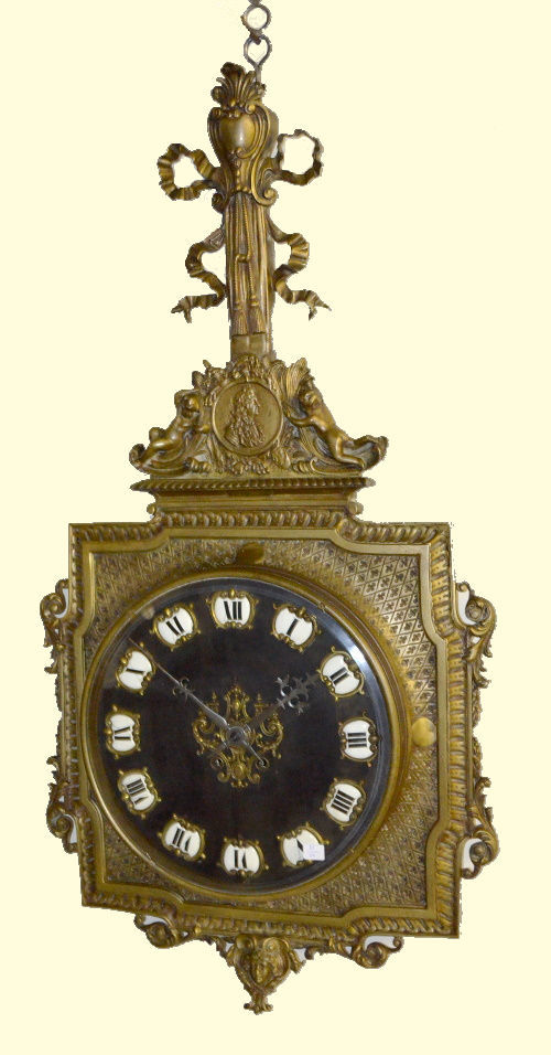 Antique French Brass Cartel Clock