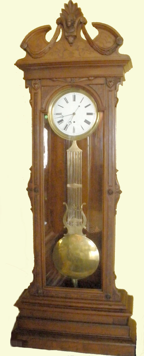 Welch Walnut Pin Wheel Standing Regulator Clock