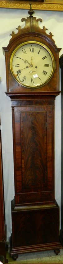 8 day English mahogany grandfather clock.