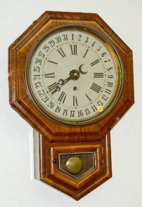 Welch #1 Calendar Octagon Drop Regulator Clock