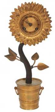 Bronze Silk Thread Sunflower Clock