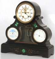 Large Marble Triple Dial Mantle Clock
