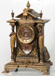 Japy Freres French Bronze Mantle Clock