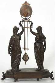 French Double Figural Swinger Clock