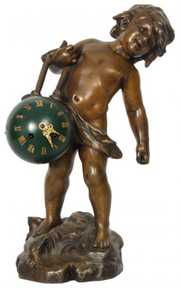 Aug. Moreau Figural Putti Mantle Clock