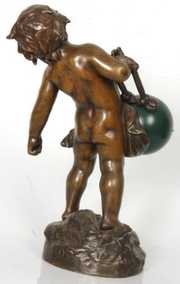 Aug. Moreau Figural Putti Mantle Clock