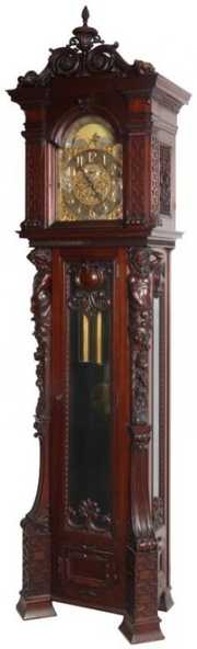 Herschedes Mahogany 9 Tube Grandfather Clock