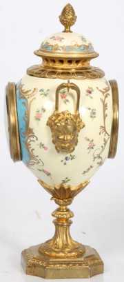Porcelain & Bronze Mantle Clock