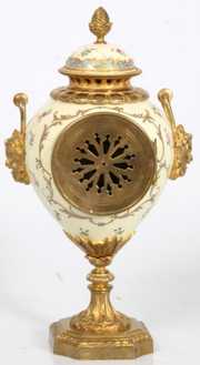 Porcelain & Bronze Mantle Clock