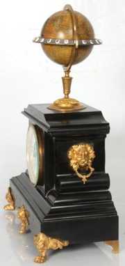 French Marble Mantle Clock w/ Annular Globe