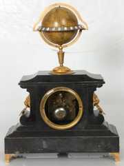 French Marble Mantle Clock w/ Annular Globe