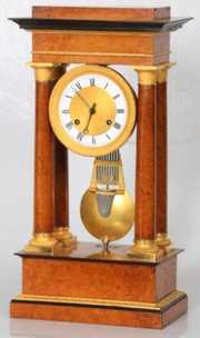 French Empire Pinwheel Portico Clock