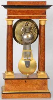 French Empire Pinwheel Portico Clock