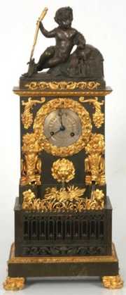 French Bronze Animated Fountain Clock