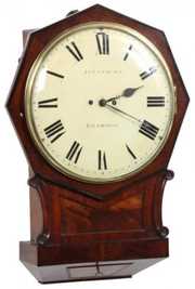 English Mahogany Double Fusee Tavern Clock