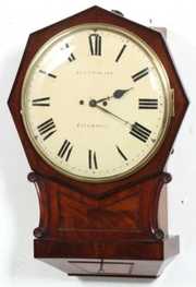 English Mahogany Double Fusee Tavern Clock