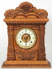 Ansonia “Magenta” Oak Mantle Clock