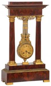 Mahogany & Ormolu Swinging Portico Clock