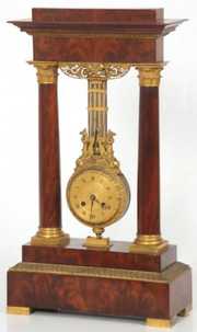 Mahogany & Ormolu Swinging Portico Clock