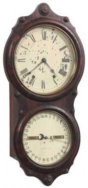 Seth Thomas No. 7 Double Dial Wall Clock