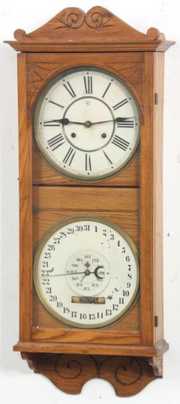 C.W. Feishtinger Double Dial Calendar Clock