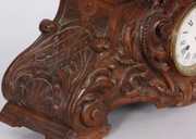 Lg. Figural Carved Black Forest Mantle Clock