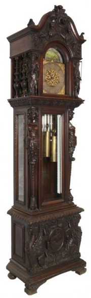 RJ Horner Mahogany Grandfather Clock