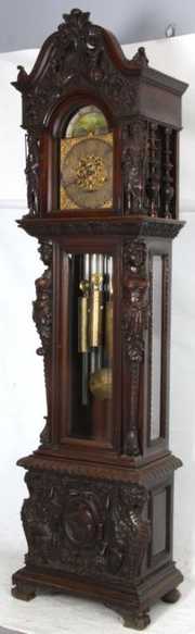 RJ Horner Mahogany Grandfather Clock