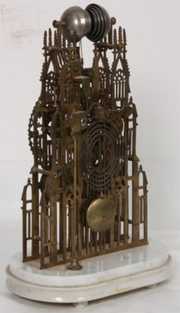 Gothic Triple Fusee Skeleton Clock