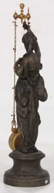 French Figural Mystery 2 Chain Swinger Clock