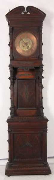 Carved Walnut Standing Floor Regulator