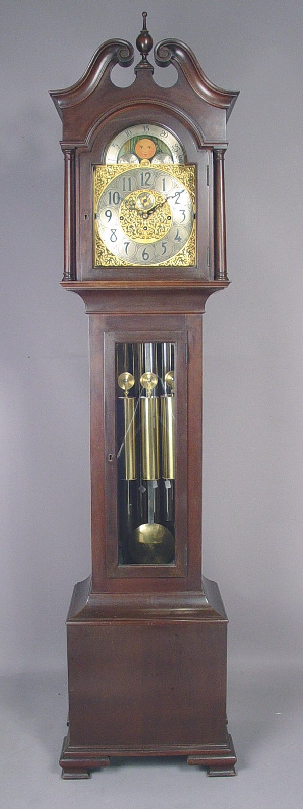 Herchede Cincinnati Mahogany Westminster Tube Chime Hall Clock