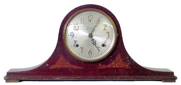 Mahogany Inlaid 1940s Sessions Camel Clock