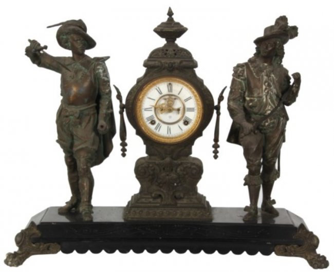 Ansonia Double Figural Mantle Clock