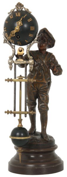 Aug. Moreau Figural Mystery Swing Clock