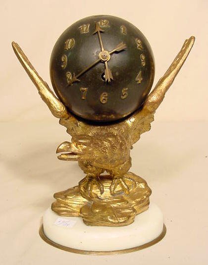 Bronze and Marble Eagle Clock