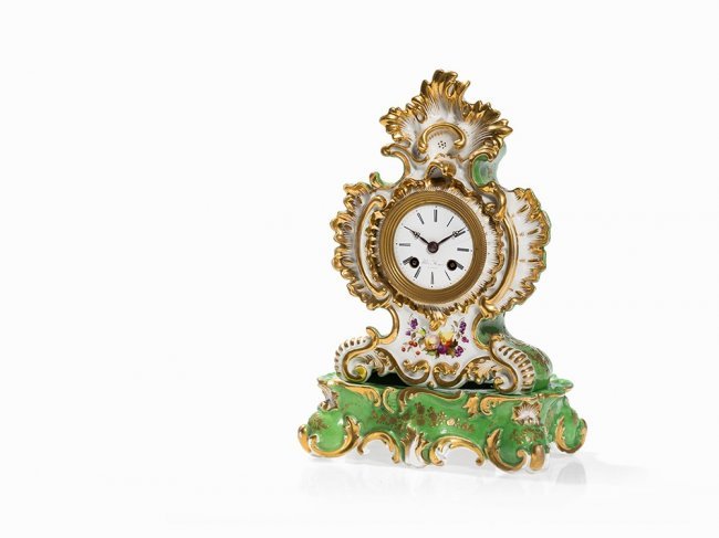 Jacob Petit, Porcelain Clock in Louis XV Style, France,