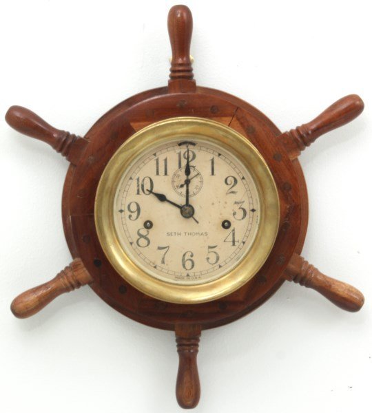 Brass Seth Thomas Engine Lever Clock