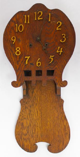 Early 20th century American ‘Mission Oak’ wall clock