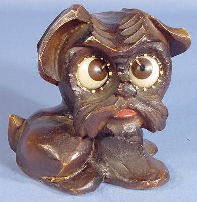 German Resin Dog Novelty Clock