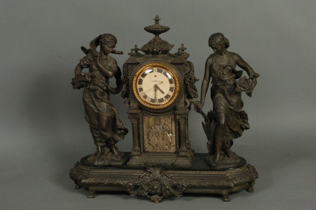 ANSONIA ‘SUMMER & WINTER’ DOUBLE STATUE CLOCK