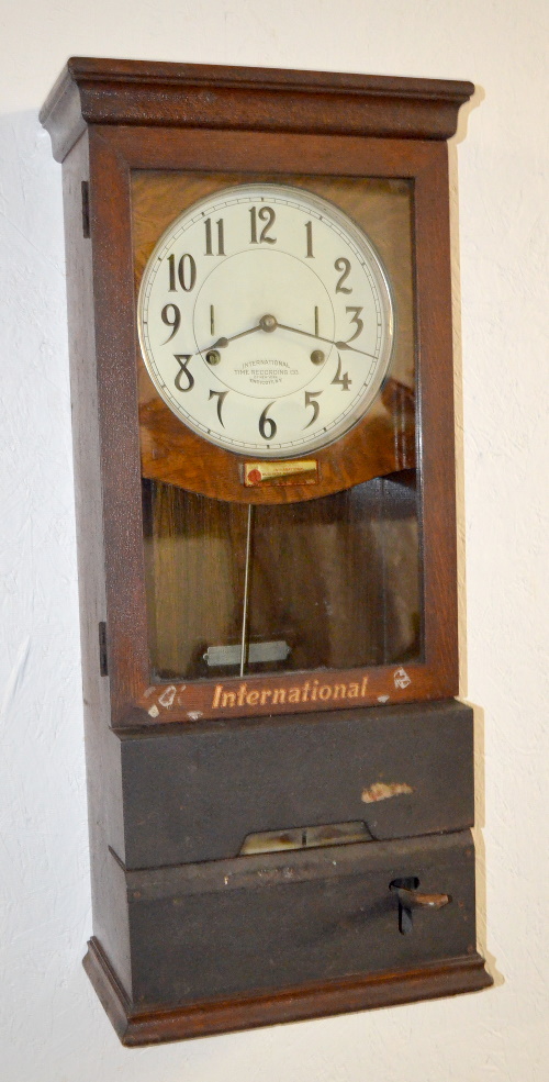 Antique International Time Recorder Clock