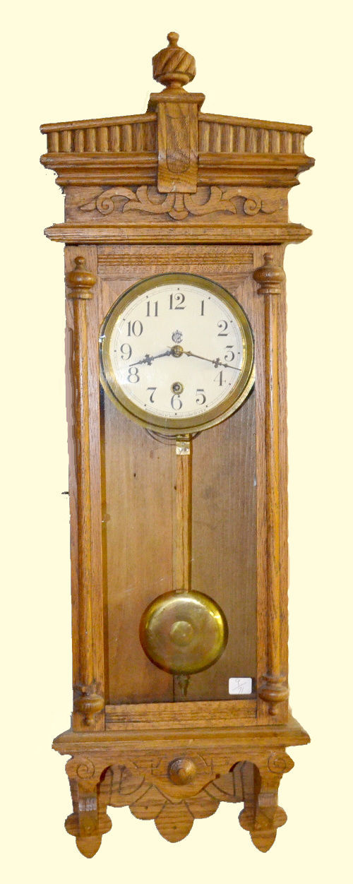 Antique Waterbury “Halifax” Oak Wall Regulator Clock