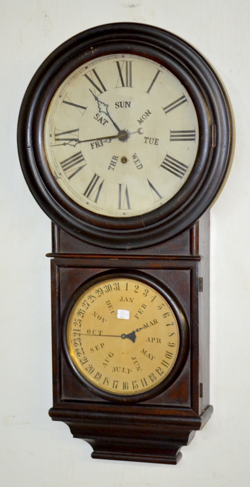 Antique E.N. Welch Double Dial Calendar Clock