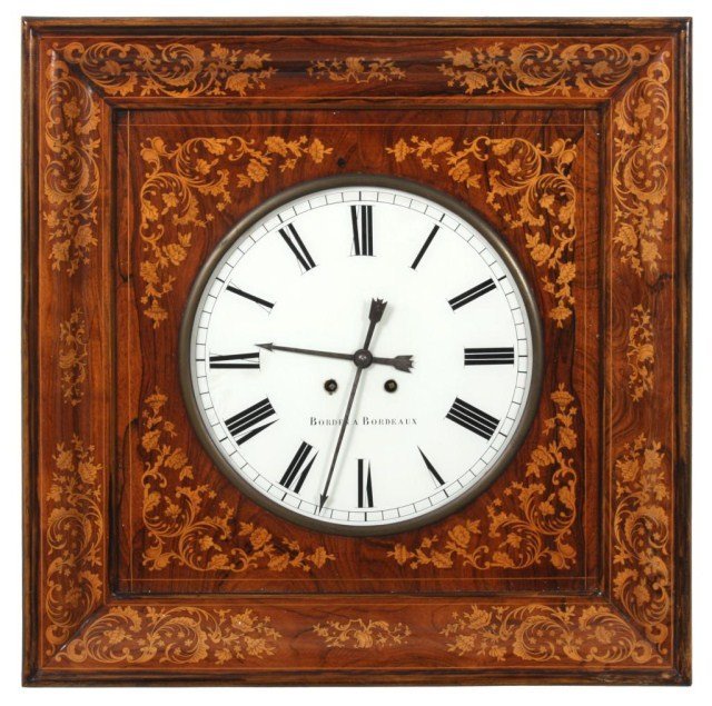 Inlaid Rosewood Bakers Clock