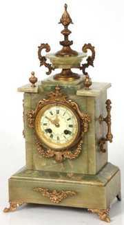 3 Pc. French Onyx Clock Set